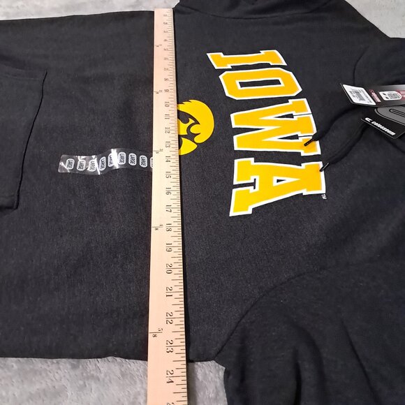 NWT University of Iowa Black Hoodie Mens L Large Logo Colosseum Athletics - Picture 4 of 8